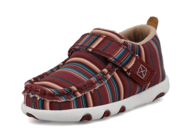 Twisted X Infant & Toddler Hooey Maroon Serape Driving  Baby Shoes IHYC005