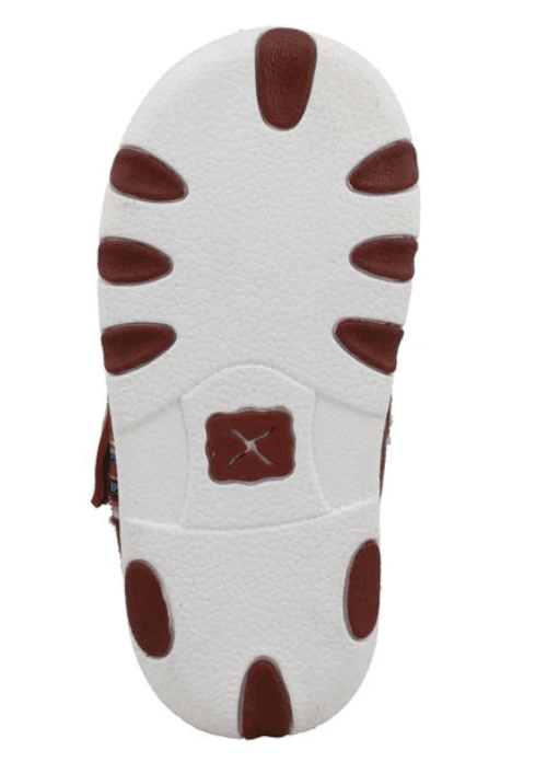 Twisted X Infant & Toddler Hooey Maroon Serape Driving  Baby Shoes IHYC005