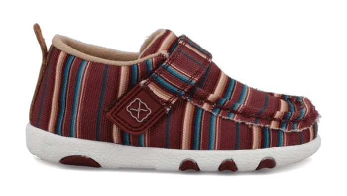 Twisted X Infant & Toddler Hooey Maroon Serape Driving  Baby Shoes IHYC005