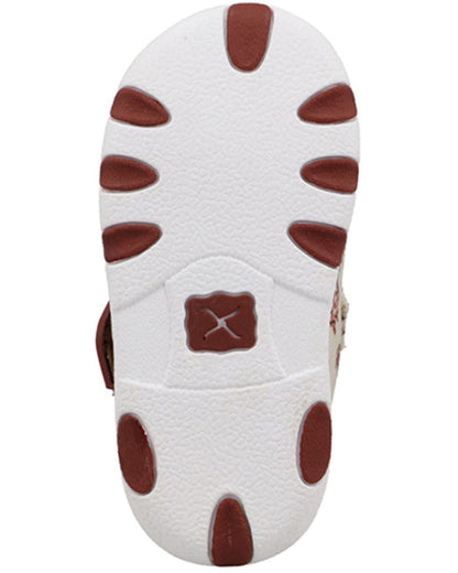 Twisted X Infant & Toddler Maroon and Ivory Cowboy Printed Driving Mocs Baby Shoes ICA0028-Painted Cowgirl Western Store