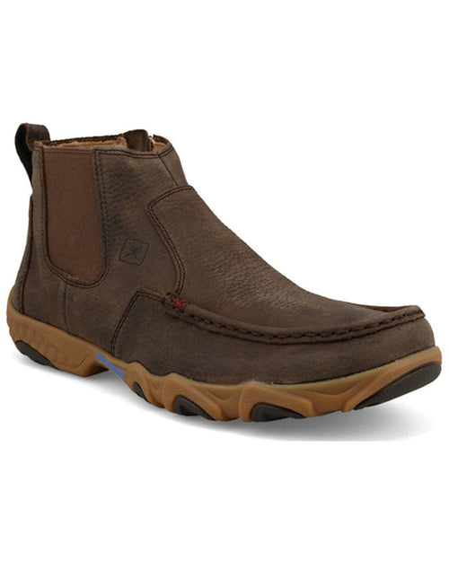 Twisted X Men's Brown Leather 4" Chelsea Boot Driving Moc Shoe MDMX001-Painted Cowgirl Western Store