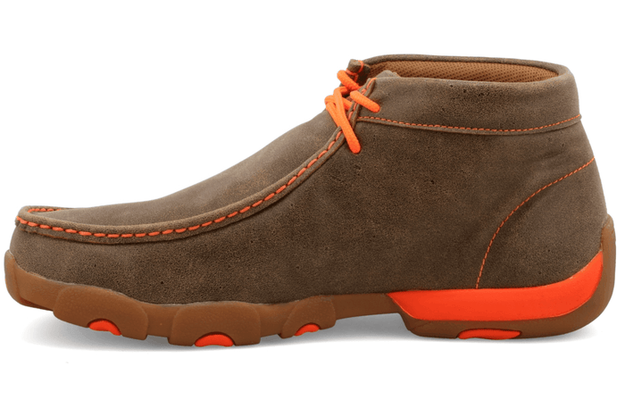 Twisted X Men's Chukka Bomber Leather & Neon Orange Driving Moc Shoes MDM0019