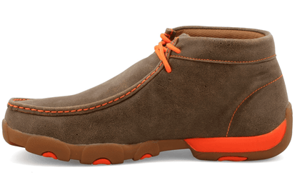 Twisted X Men's Chukka Bomber Leather & Neon Orange Driving Moc Shoes MDM0019