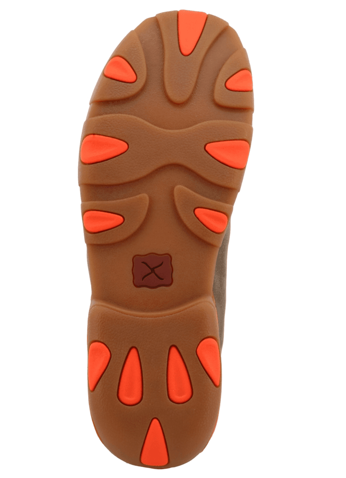 Twisted X Men's Chukka Bomber Leather & Neon Orange Driving Moc Shoes MDM0019