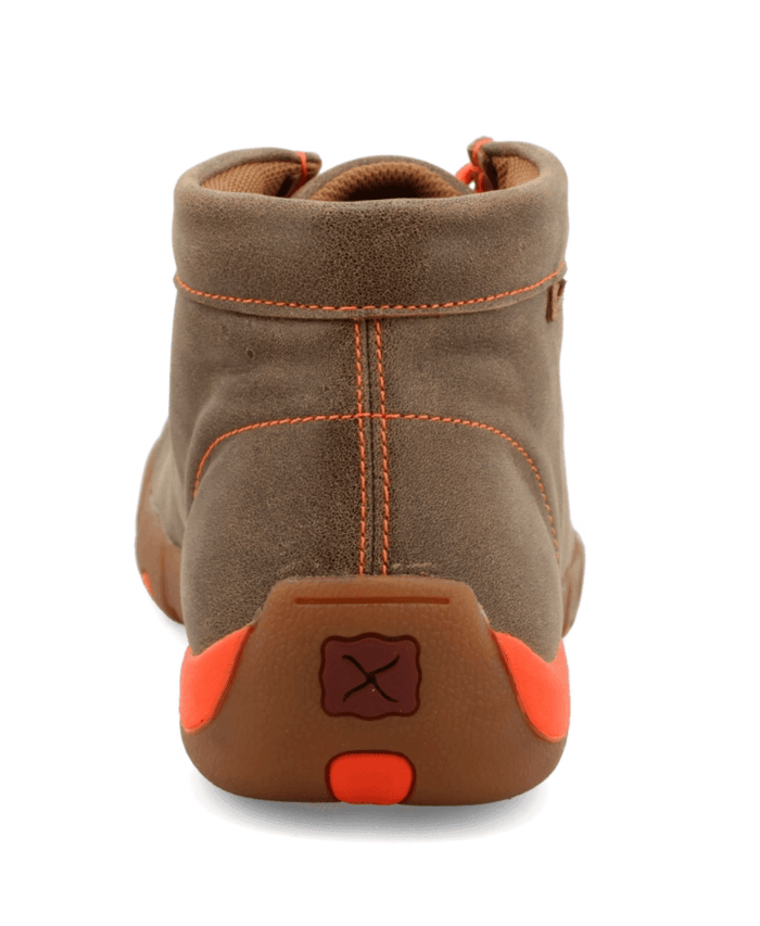 Twisted X Men's Chukka Bomber Leather & Neon Orange Driving Moc Shoes MDM0019