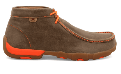 Twisted X Men's Chukka Bomber Leather & Neon Orange Driving Moc Shoes MDM0019