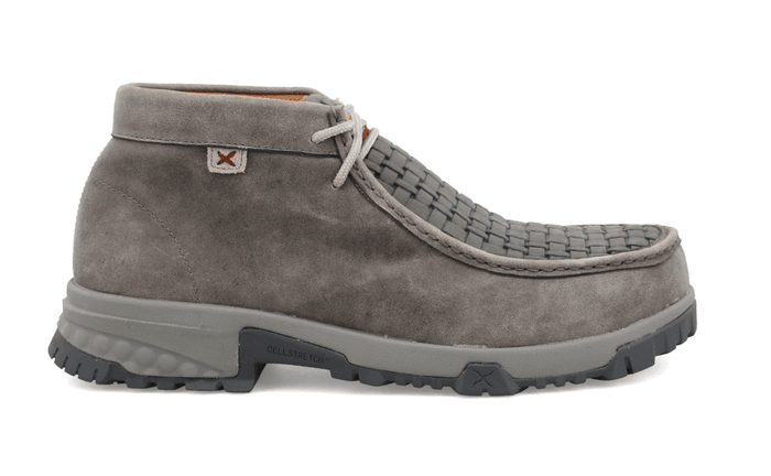 Twisted X Men's Grey Leather Chukka Driving Nano Safety Toe Work  Shoe MXCN001