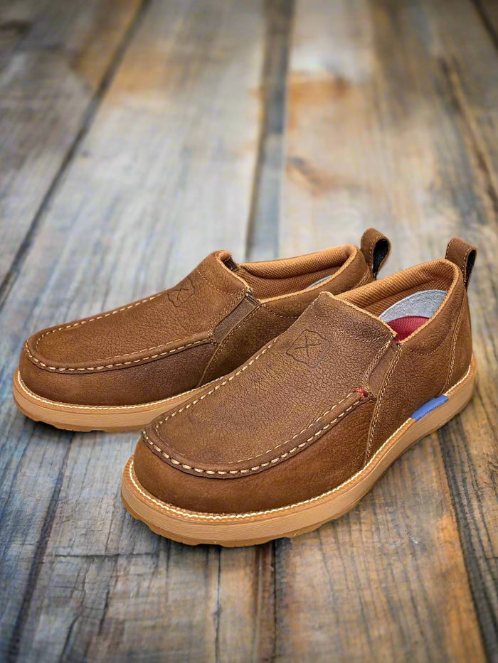 Twisted X Men’s Tawny Brown Leather CellStretch® Driving Moc Shoe MCAX004