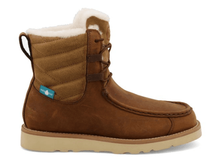 Twisted X Women's 6" Shearling Lined Wedge Sole Lace Up Boots Oiled Saddle Leather & Nutmeg WCAW001