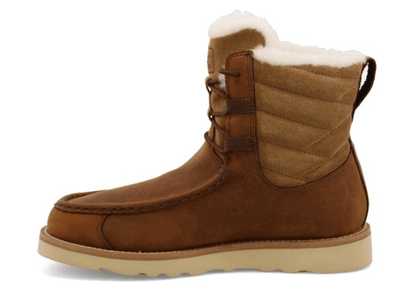 Twisted X Women's 6" Shearling Lined Wedge Sole Lace Up Boots Oiled Saddle Leather & Nutmeg WCAW001