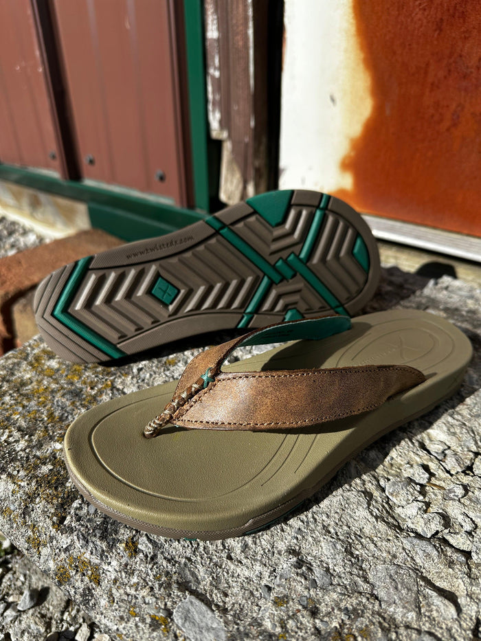 Twisted X Women's Bomber Leather Leightweight Sandal Flip Flop WSD0005-Painted Cowgirl Western Store