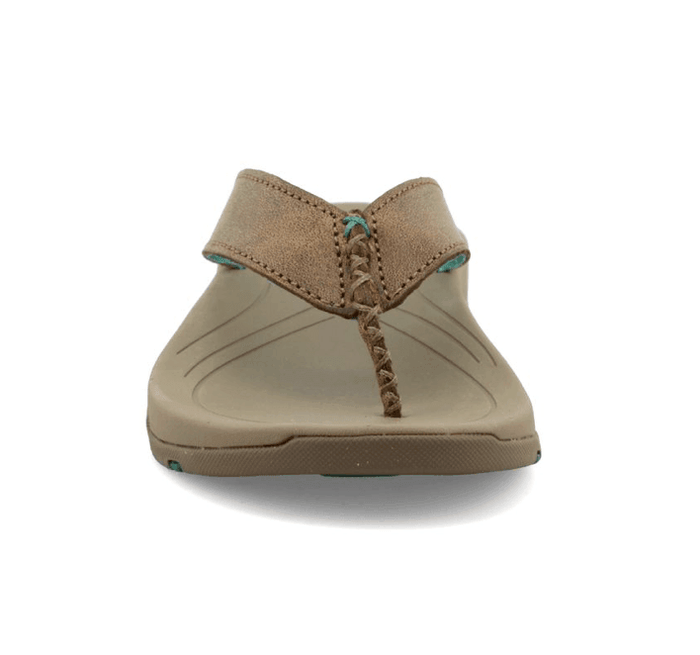 Twisted X Women's Bomber Leather Leightweight Sandal Flip Flop WSD0005