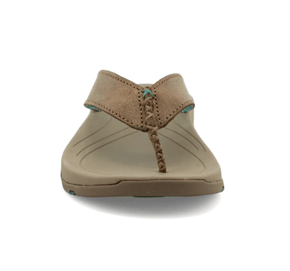 Twisted X Women's Bomber Leather Leightweight Sandal Flip Flop WSD0005
