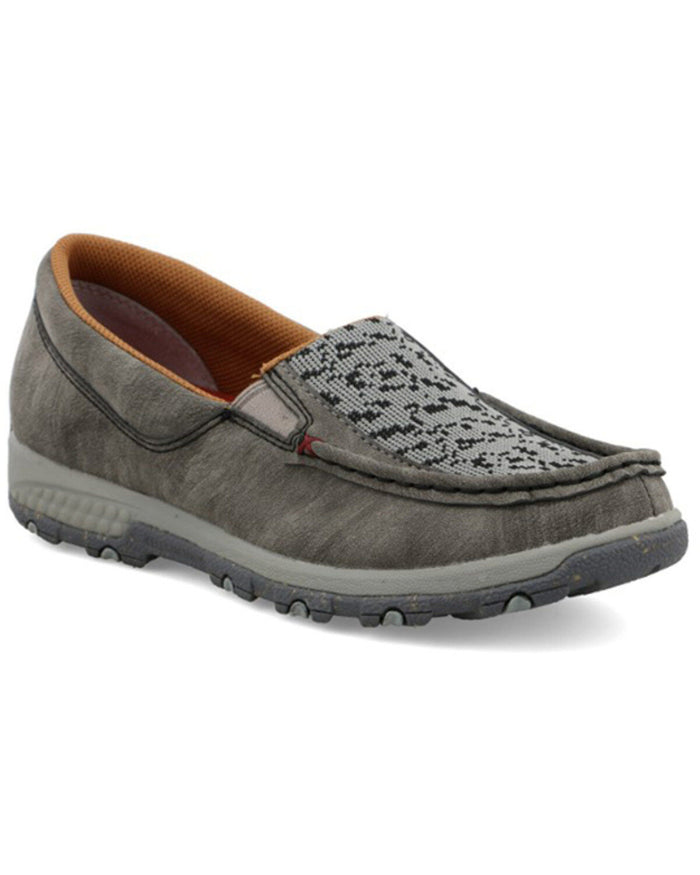 Twisted X Women's Slip On Driving Moc Grey Leather Casual Shoe WXC0015-Painted Cowgirl Western Store