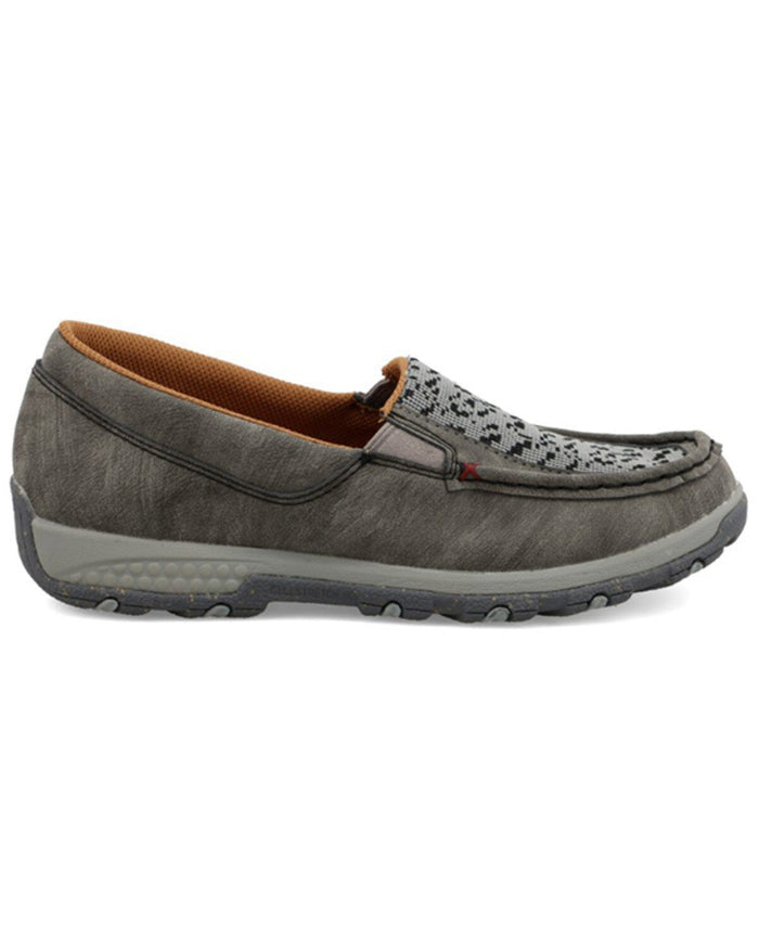 Twisted X Women's Slip On Driving Moc Grey Leather Casual Shoe WXC0015-Painted Cowgirl Western Store