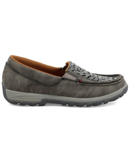 Twisted X Women's Slip On Driving Moc Grey Leather Casual Shoe WXC0015-Painted Cowgirl Western Store