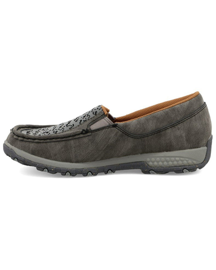 Twisted X Women's Slip On Driving Moc Grey Leather Casual Shoe WXC0015-Painted Cowgirl Western Store