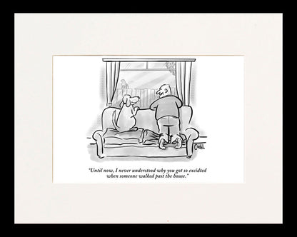 Window Excitement Cartoon Print