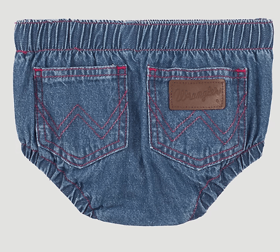 Wrangler Baby Denim Diaper Cover W/ Pink Stitching 1011MWIDP