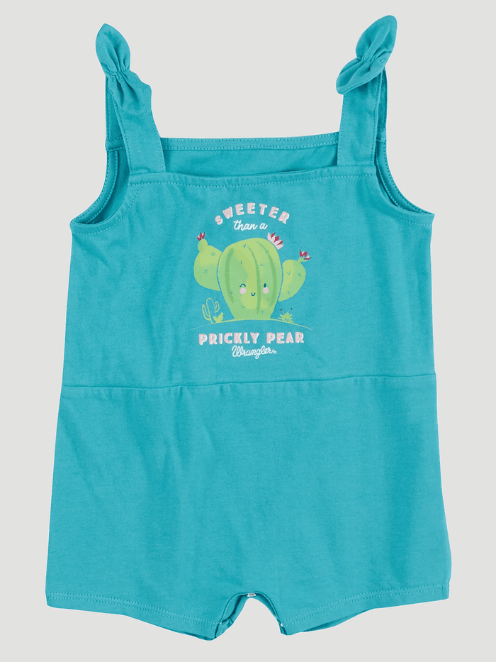 Wrangler Baby Girl's Teal Sweeter Than A Prickly Pear Romper 112315095