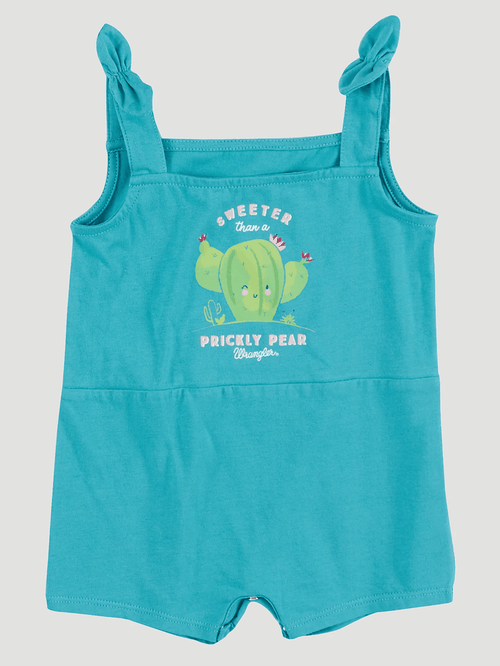 Wrangler Baby Girl's Teal Sweeter Than A Prickly Pear Romper 112315095