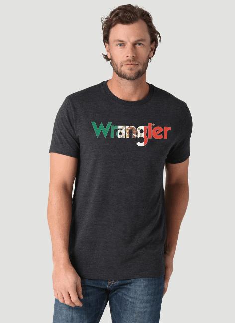 Wrangler Mexico Flag Kabel Heather Tee 112325775
