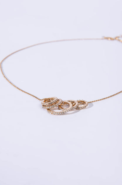 7 RINGS MID LEVEL NECKLACE GOLD